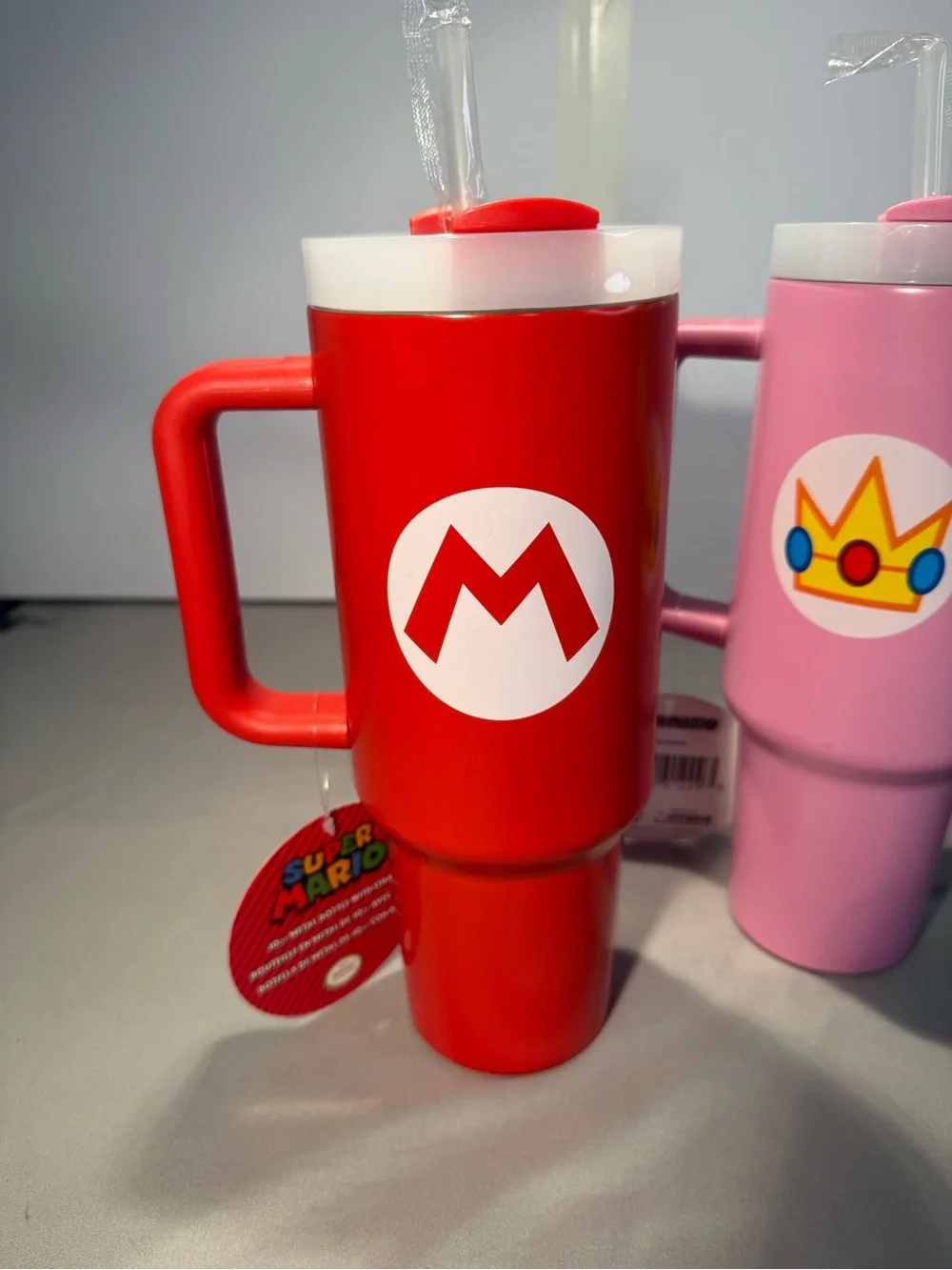 Licensed Nintendo Colorful Travel Mug with Straw - Set of 4. Collectibles BW